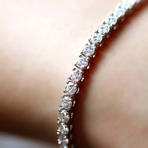 Round Moissanite Tennis Bracelet in 18K gold - LeCaine Gems