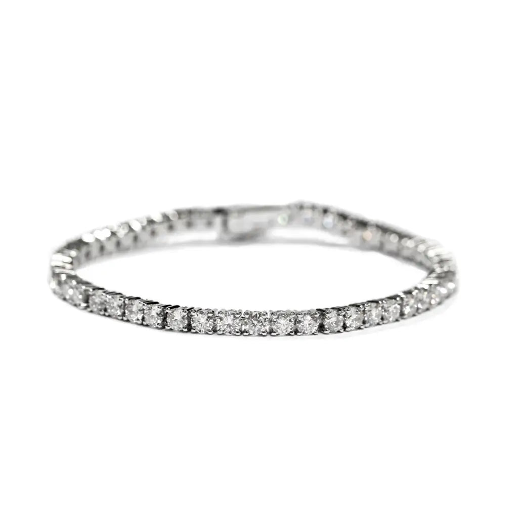 Round Moissanite Tennis Bracelet in 18K gold - LeCaine Gems