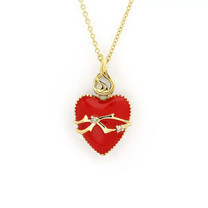 Sacred Heart Pendant with Lab Grown Diamonds in 18K Gold
