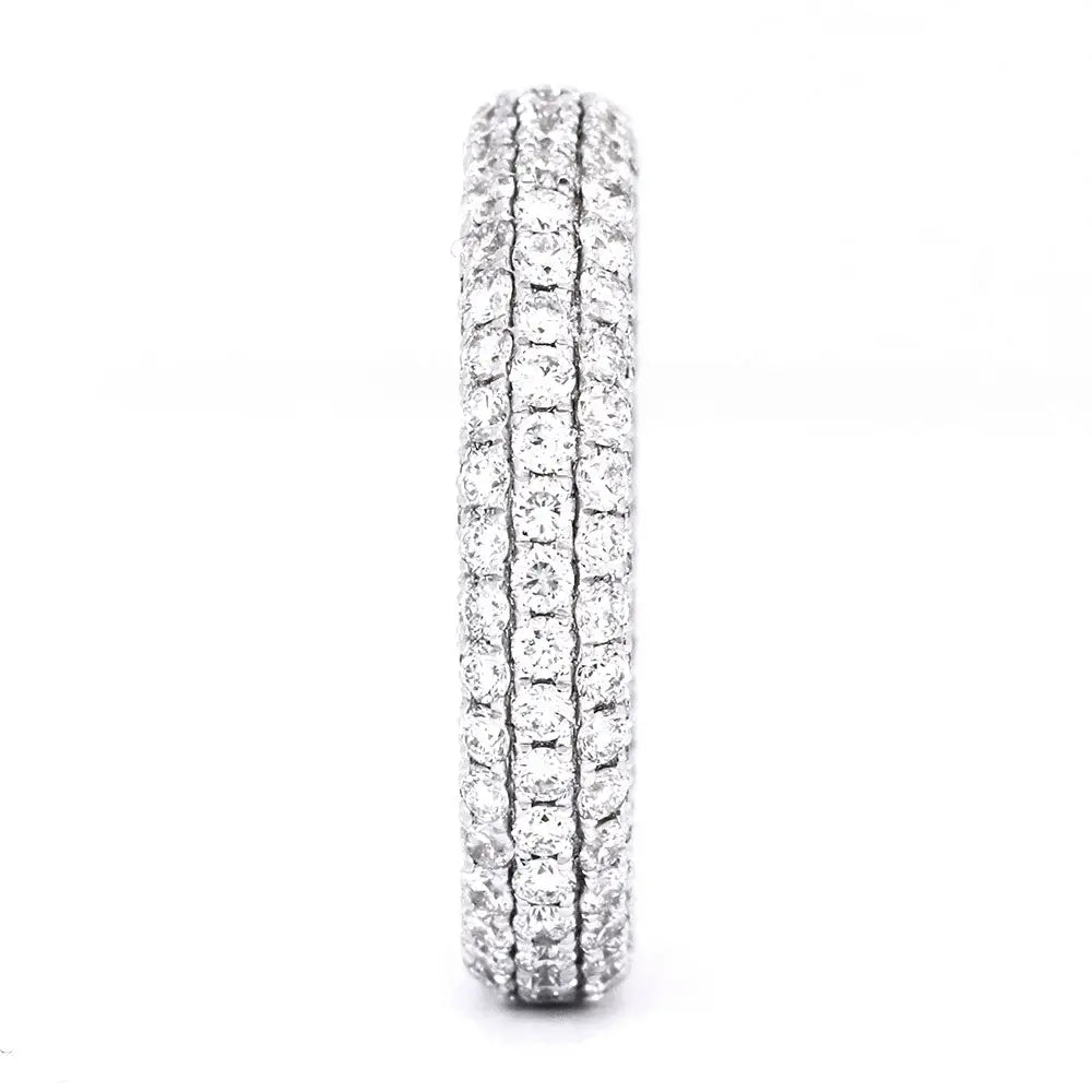 Sarah Moissanite Micro Pave and Accented Wedding Rings in 18K gold - LeCaine Gems