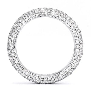 Sarah Moissanite Micro Pave and Accented Wedding Rings in 18K gold - LeCaine Gems