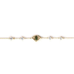 扇 Fan Tourmaline Bracelet in 18K Gold