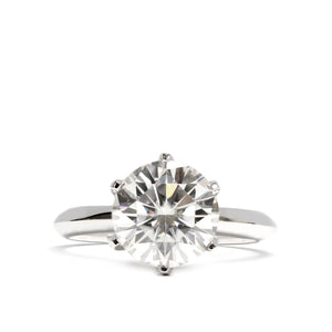 Shirley Round Moissanite Solitaire with 6 prong setting Ring in 18K gold - LeCaine Gems