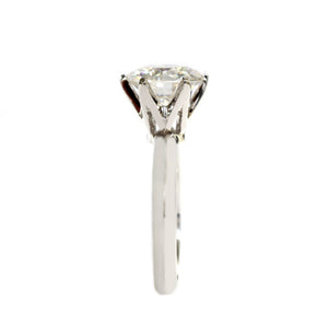 Shirley Round Moissanite Solitaire with 6 prong setting Ring in 18K gold - LeCaine Gems