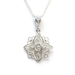 Southern Florence Gate Flower Necklace Sterling Silver - LeCaine Gems