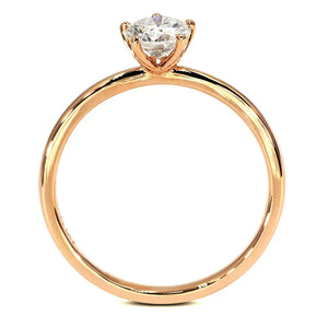 Steria Round Moissanite in 5 Point setting Solitaire Ring in 18K Gold - LeCaine Gems
