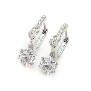 The Chloe Collection Dangling Earrings with Moissanite and Lab Grown Diamonds in 18K Gold - LeCaine Gems