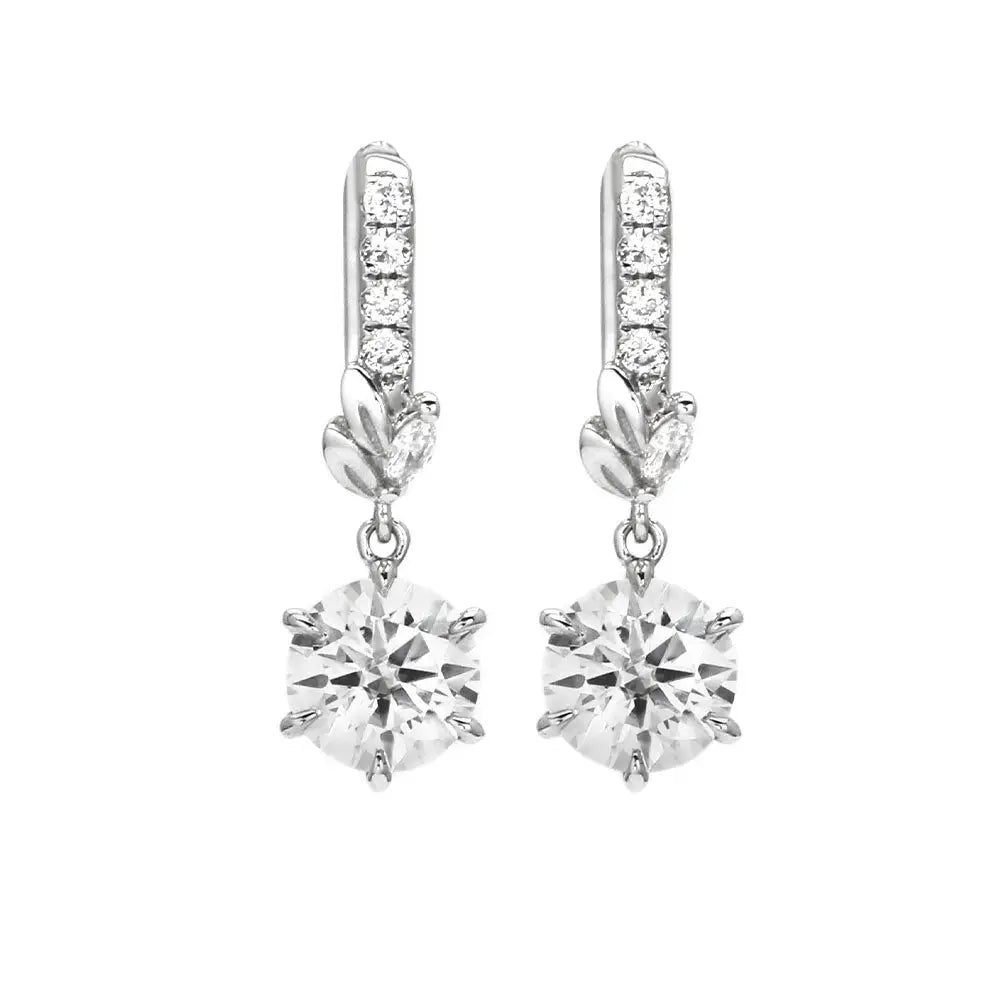 The Chloe Collection Dangling Earrings with Moissanite and Lab Grown Diamonds in 18K Gold - LeCaine Gems