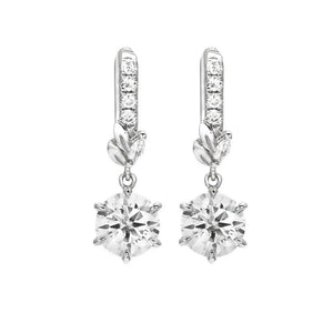 The Chloe Collection Dangling Earrings with Moissanite and Lab Grown Diamonds in 18K Gold - LeCaine Gems