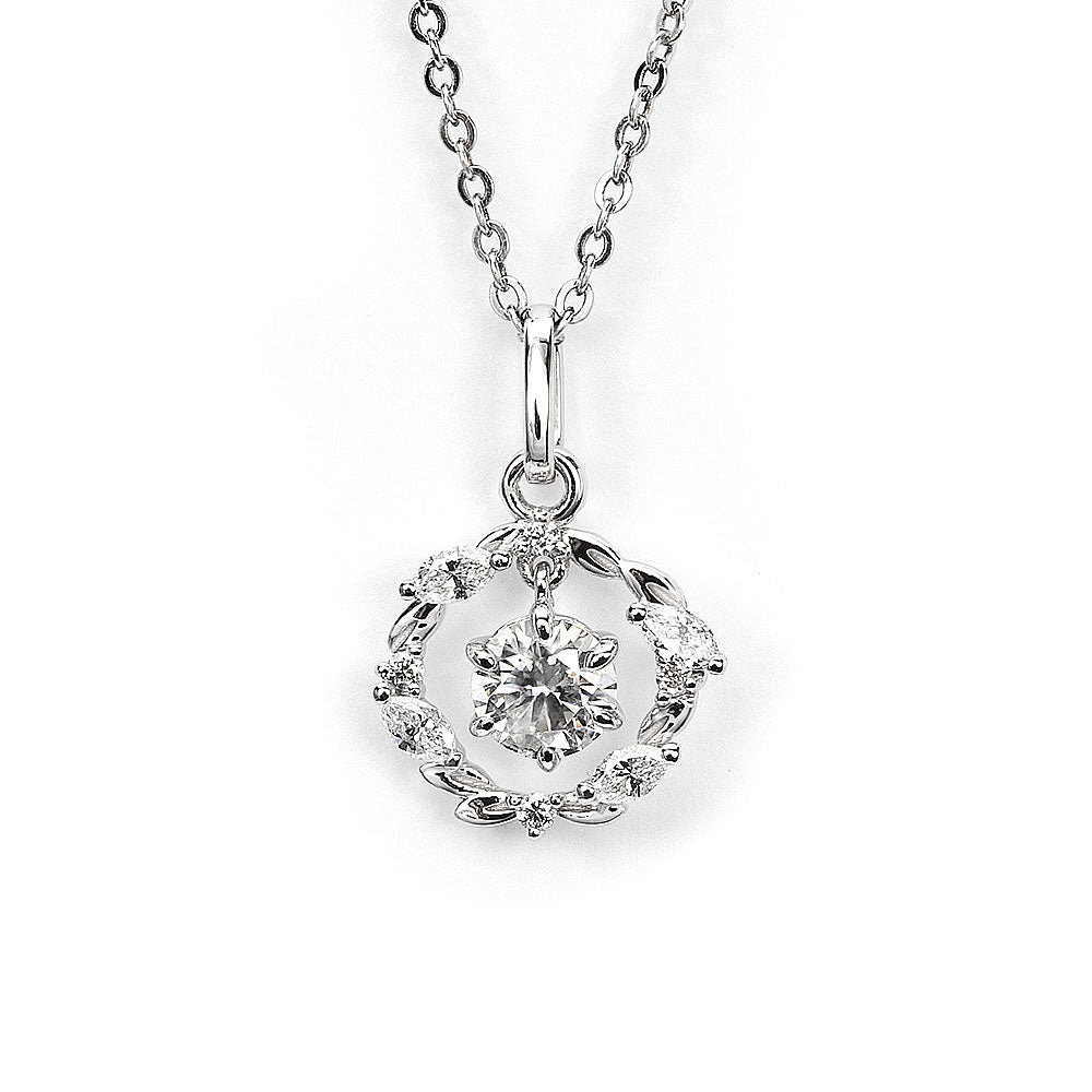 The Chloe Collection Halo Pendant with Moissanite and Lab Grown Diamonds in 18K Gold - LeCaine Gems