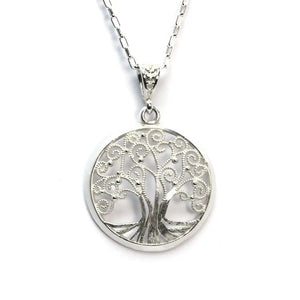 Tree of Life Medallion Necklace Sterling Silver (PAX25)