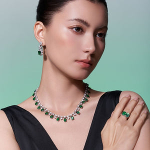 Emerald and Diamond Necklace RN-05 | Jewelry Rental - LeCaine Gems