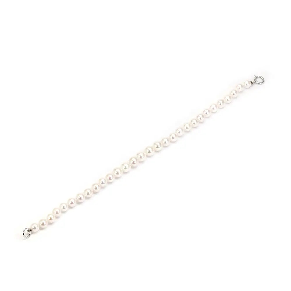 White Akoya Pearl Bracelet with Spring Hook Clasp