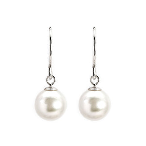 White Akoya Pearl Hook Earrings | 6.5 x 7mm - Earrings