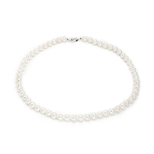 White Akoya Pearl Necklace - necklace