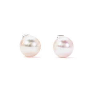 White Akoya Pearl Stud Earrings 6.5 x 7mm - Earrings