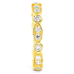 Willow Moissanite Full Eternity and Two Tone Wedding Rings in 18K gold - LeCaine Gems