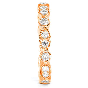 Willow Moissanite Full Eternity and Two Tone Wedding Rings in 18K gold - LeCaine Gems