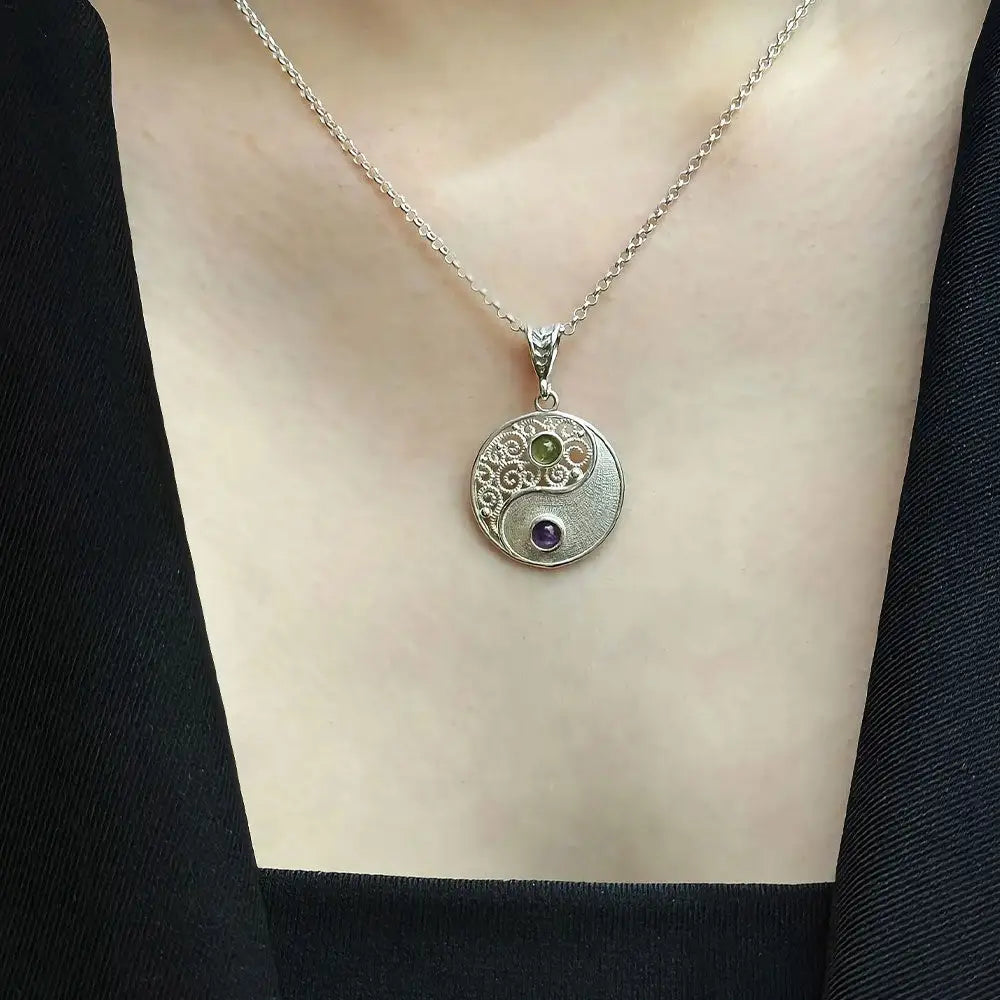Yin Yang Necklace with Sterling Silver (PAX17) - necklace