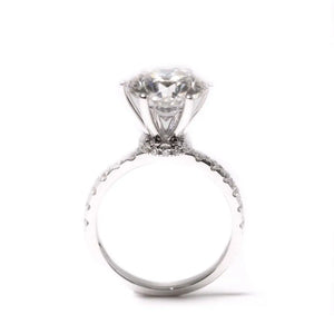 Zareena Round Moissanite Solitaire with Hidden Halo Ring in 18K gold - LeCaine Gems