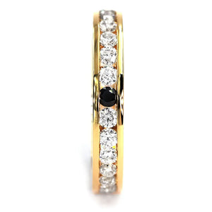 Zora Round Multicolour Moissanite Matching Wedding Rings in 18K gold - LeCaine Gems