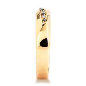 Zora Round Multicolour Moissanite Matching Wedding Rings in 18K gold - LeCaine Gems